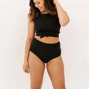 NWT Lime Ricki Black Ultra High-Waist Bikini Swimsuit Bottoms